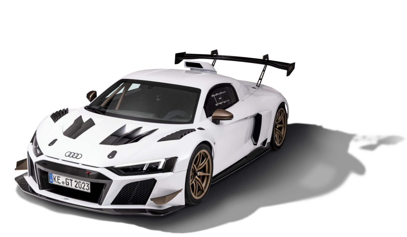 White-black XGT with bronze-coloured rims from the angled front view