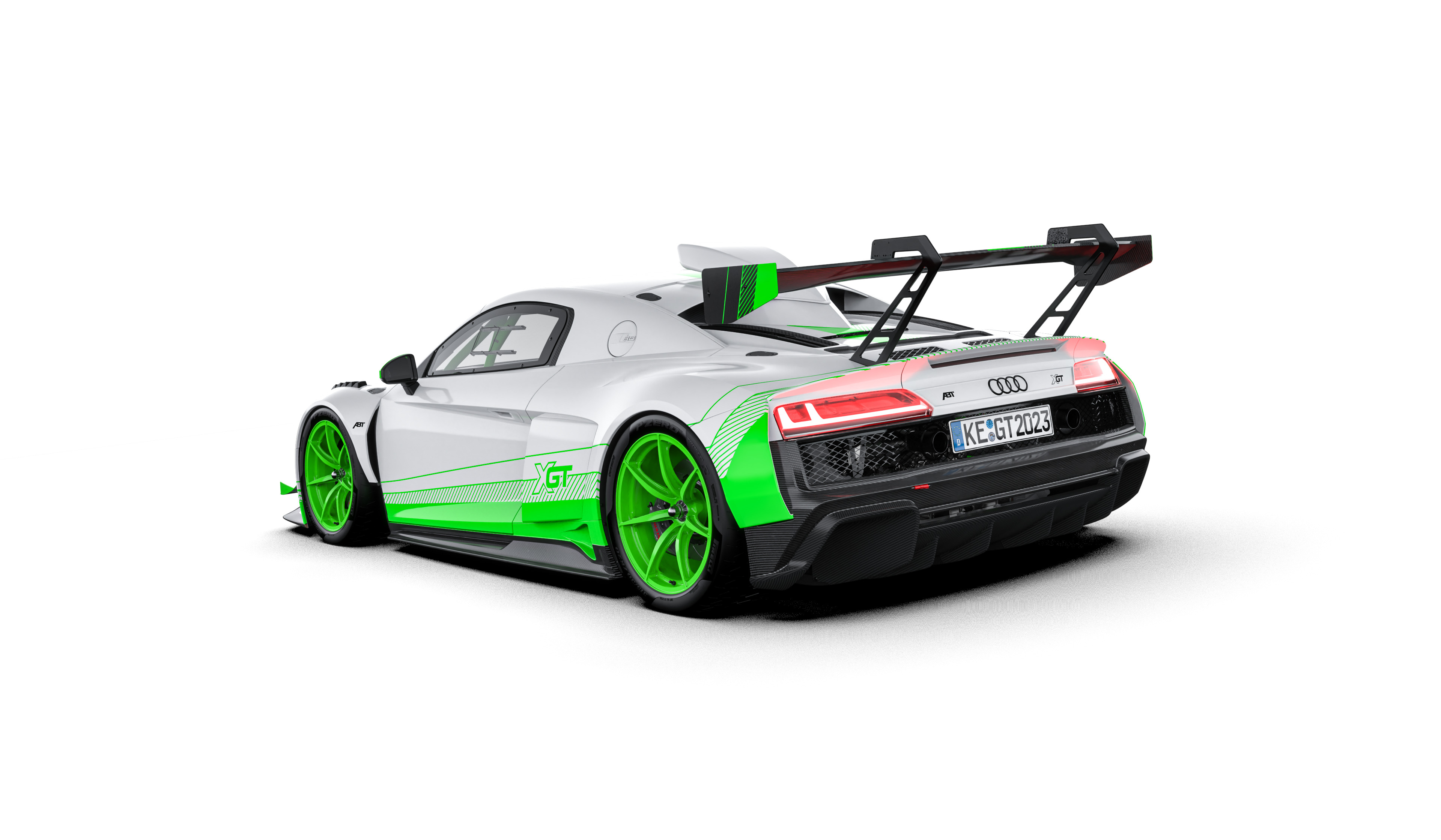 White-green XGT from the side rear view