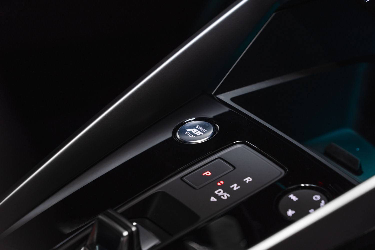 Close-up of start-stop button