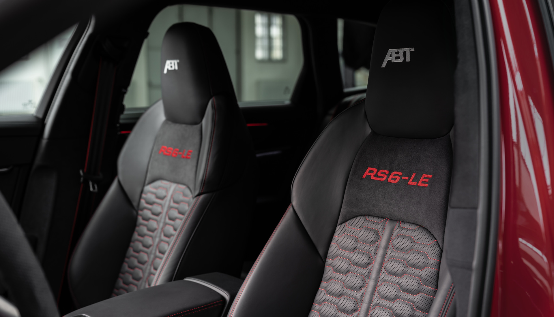 Close-up of seat backrests