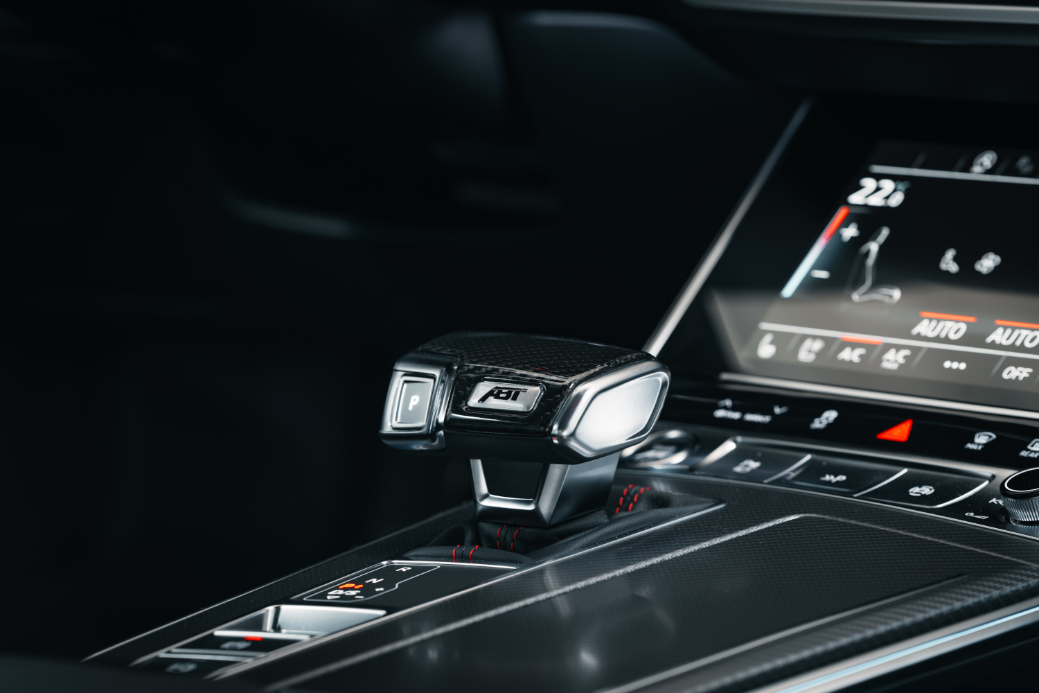 Close-up of centre console