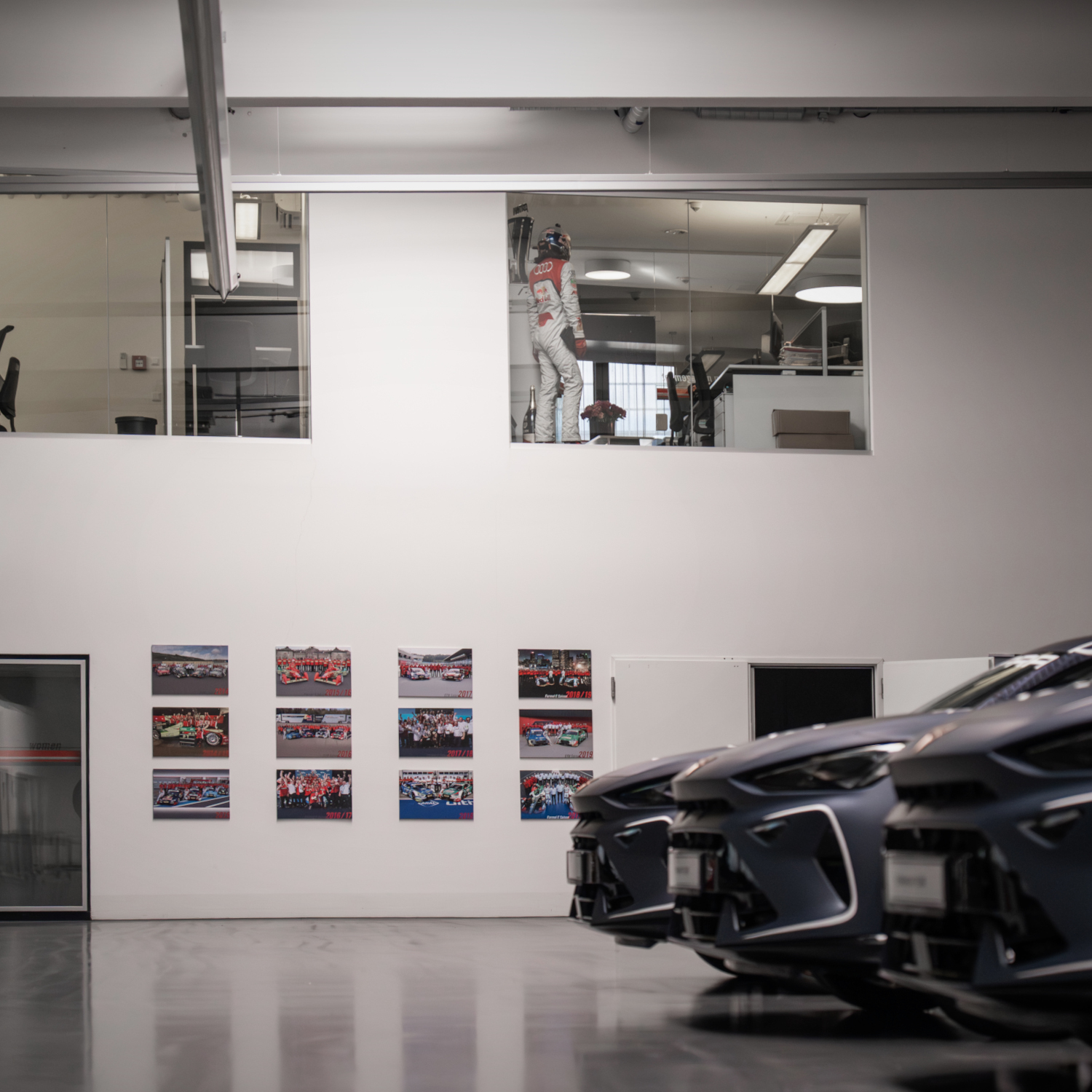 View of the motorsport offices from the hall