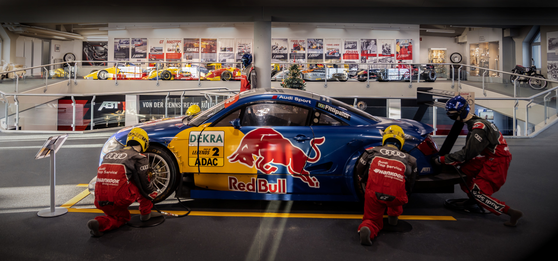 Imitation of a pit stop at the ABT Museum